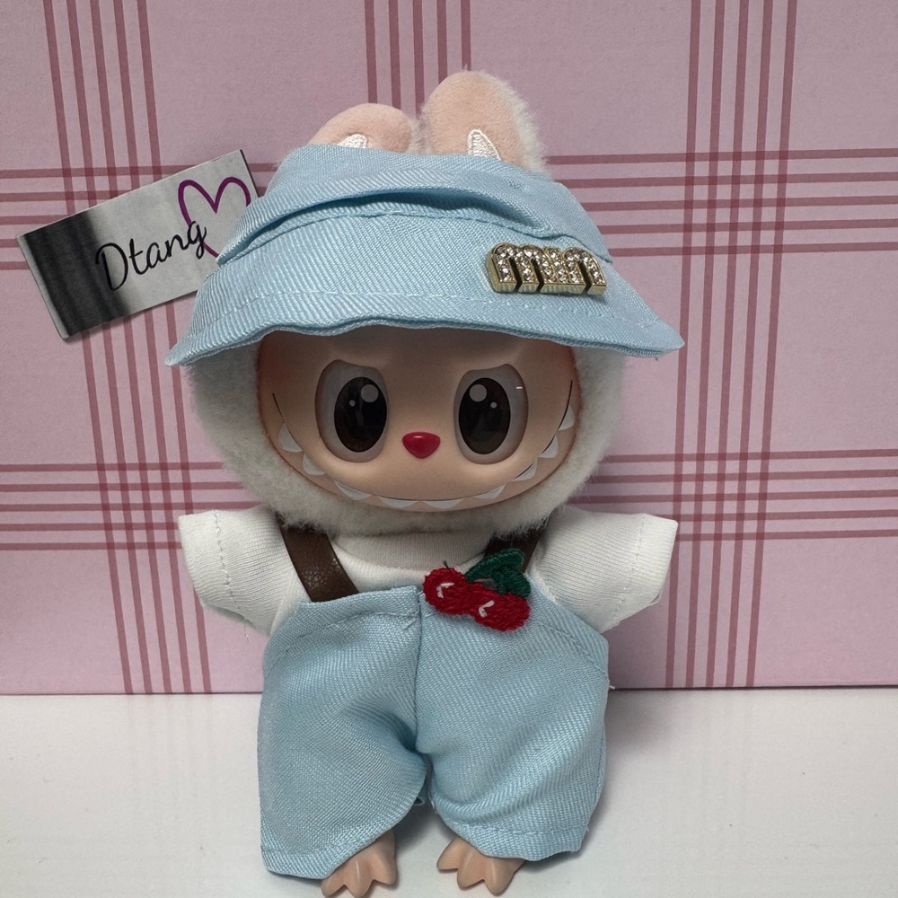 Labubu blue overall outfit